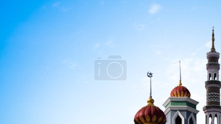 Mosquée Dôme Cheikh Ramadan Grand Uae sur fond de ciel bleu, abstrait Arabe émirats Architecture islamique Istanbul Turquie Namaz Turquie Dieu Voyage Paysage Bâtiment, Aïd Moubarak Zayed Kareem Salut.