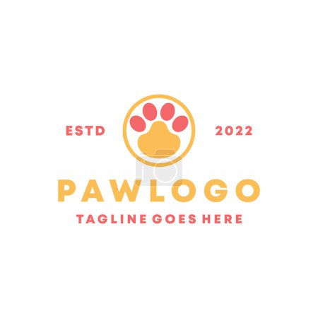 Illustration for Paw Pet Animal Logo vector design graphic emblem - Royalty Free Image