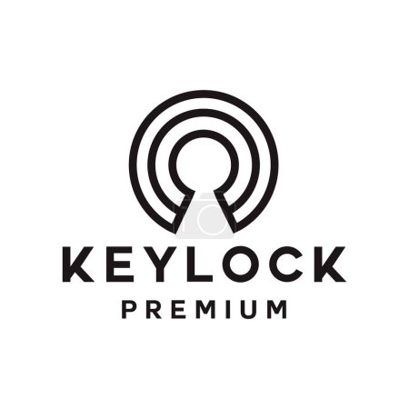 Schlüsselschloss Logo Design Vektor Illustration klassisches Sicherheitssymbol Emblem