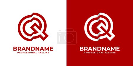 Ilustración de Logo moderno de la letra CQ, adecuado para cualquier negocio o identidad con iniciales CQ / QC. - Imagen libre de derechos