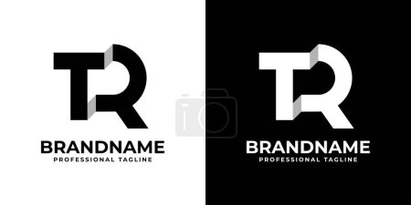Logo TR o RT Monogram, adecuado para cualquier negocio con iniciales TR o RT.