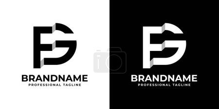 Illustration for Letter FG or GF Monogram Logo, suitable for any business with FG or GF initials. - Royalty Free Image