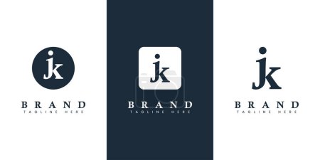 Logo de letra moderna JK, adecuado para cualquier negocio o identidad con iniciales JK o KJ.