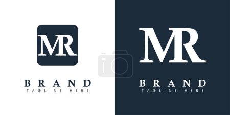 Modern Letter MR Logo, suitable for any business or identity with MR or RM initials.