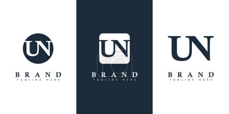 Logotipo moderno y simple de la letra UN, conveniente para cualquier negocio con las iniciales de la ONU o NU.