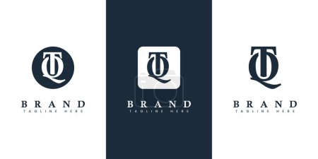 Logo de letra QT moderno y simple, adecuado para cualquier negocio con iniciales QT o TQ.