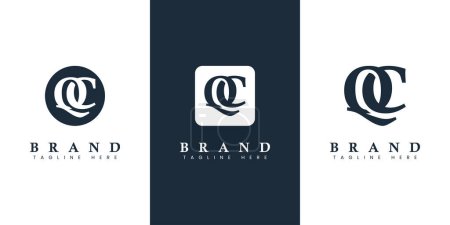 Ilustración de Logotipo moderno y simple de la letra QC, conveniente para cualquier negocio con las iniciales de QC o CQ. - Imagen libre de derechos