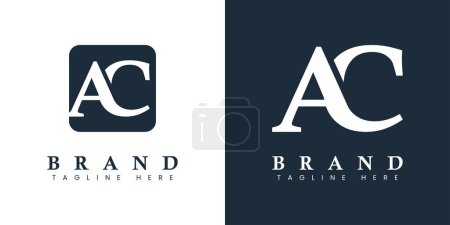 Logo moderno y sencillo de la letra AC, adecuado para cualquier negocio con iniciales AC o CA.