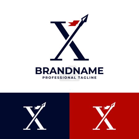 Téléchargez les illustrations : Lettre X Logo de Lance, adapté à toute entreprise liée à Lance avec initiales X. - en licence libre de droit