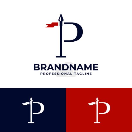 Logo Spear Lettre P, adapté à toute entreprise liée à Spear avec initiales P.