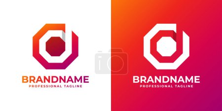Illustration for Octagon Letter D Technology Logo, suitable for any business related to technology with D initials. - Royalty Free Image