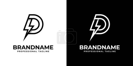 Illustration for Letter D Power Logo, suitable for any business related to power or electricity with D initials. - Royalty Free Image