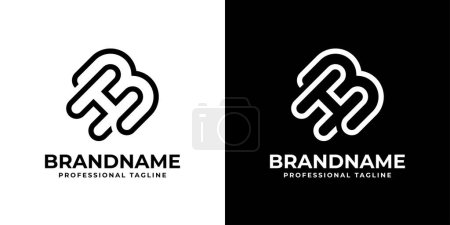 Simple Letter HM or HB Monogram Logo, suitable for any business HM, MH, HB or BH initials.