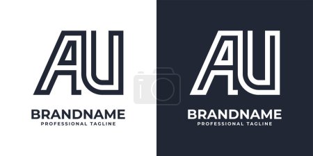 Illustration for Simple AU Monogram Logo, suitable for any business with AU or UA initial. - Royalty Free Image
