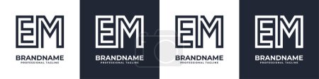 Einfaches EM-Monogramm-Logo, geeignet für jedes Geschäft mit EM oder ME-Initialen.
