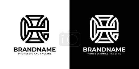 Illustration for Unique EH or HE Monogram Logo, suitable for any business with EH or HE initial. - Royalty Free Image