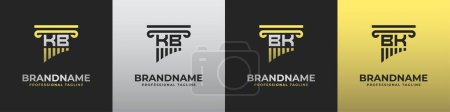Téléchargez les illustrations : Letter BK or KB Lawyer Logo, suitable for any business related to lawyer with BK or KB initials. - en licence libre de droit