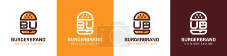 Ilustración de Letra BU y UB Burger Logo, adecuado para cualquier negocio relacionado con la hamburguesa con iniciales BU o UB. - Imagen libre de derechos