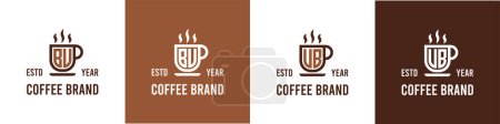 Ilustración de Letra BU y logotipo de café UB, adecuado para cualquier negocio relacionado con café, té u otro con iniciales BU o UB. - Imagen libre de derechos