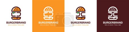 Ilustración de Letter CJ and JC Burger Logo, suitable for any business related to burger with CJ or JC initials. - Imagen libre de derechos