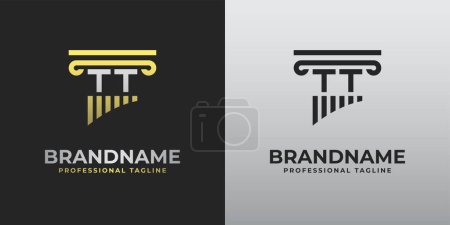 Ilustración de Letra T o TT Abogado Logo, adecuado para cualquier negocio relacionado con el abogado con T o TT iniciales. - Imagen libre de derechos
