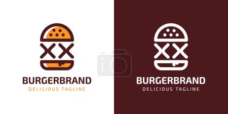 Téléchargez les illustrations : Lettre XX Burger Logo, adapté à toute entreprise liée à burger avec X ou XX initiales. - en licence libre de droit