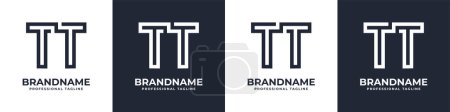 Ilustración de Logo de monograma TT simple, adecuado para cualquier negocio con T o TT inicial. - Imagen libre de derechos