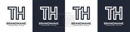 Ilustración de Logo de monograma TH simple, adecuado para cualquier negocio con TH o HT inicial. - Imagen libre de derechos