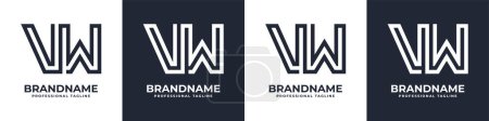 Illustration for Simple VW Monogram Logo, suitable for any business with VW or WV initial. - Royalty Free Image