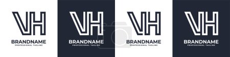 Ilustración de Logotipo simple del monograma de VH, conveniente para cualquier negocio con VH o HV inicial. - Imagen libre de derechos
