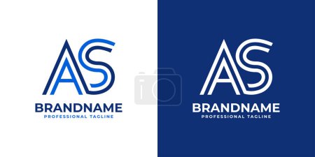 Illustration for Letter AS Line Monogram Logo, suitable for any business with AS or SA initials. - Royalty Free Image