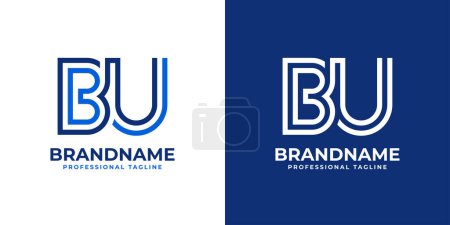Ilustración de Logotipo del monograma de la línea de la letra BU, conveniente para cualquier negocio con las iniciales de BU o UB. - Imagen libre de derechos