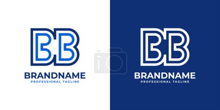 Téléchargez les illustrations : Logo de monogramme de ligne de la lettre BB, adapté à toute entreprise avec des initiales B ou BB. - en licence libre de droit