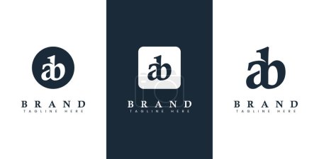 Logotipo de letra AB en minúscula moderno y sencillo, adecuado para cualquier negocio con iniciales AB o BA.