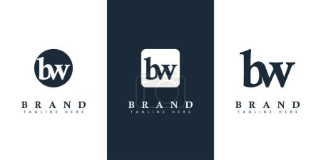 Logotipo de letra BW minúscula moderno y simple, adecuado para cualquier negocio con iniciales BW o WB.