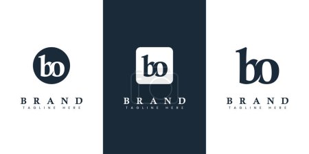 Logotipo de letra BO minúscula moderno y simple, adecuado para cualquier negocio con iniciales BO u OB.