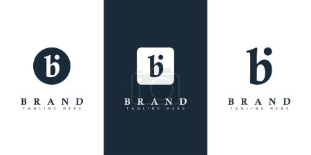 Logo de lettre BI minuscule moderne et simple, adapté à toute entreprise avec initiales BI ou IB.