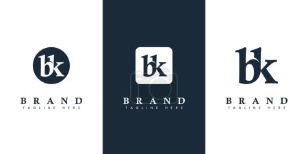 Modernes und einfaches Kleinbuchstabenlogo BK, geeignet für jedes Geschäft mit BK- oder KB-Initialen.