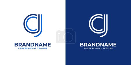 Ilustración de Logotipo del monograma de la línea de la letra CJ, conveniente para cualquier negocio con las iniciales de CJ o JC. - Imagen libre de derechos