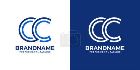 Ilustración de Logotipo del monograma de la línea CC de la letra, conveniente para cualquier negocio con las iniciales de C o CC. - Imagen libre de derechos