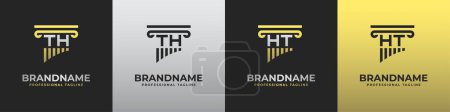 Ilustración de Letra HT o TH Abogado Logo, adecuado para cualquier negocio relacionado con el abogado con HT o TH iniciales. - Imagen libre de derechos