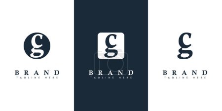 Logotipo moderno y simple de la letra CG de la minúscula, conveniente para cualquier negocio con CG o GC iniciales.