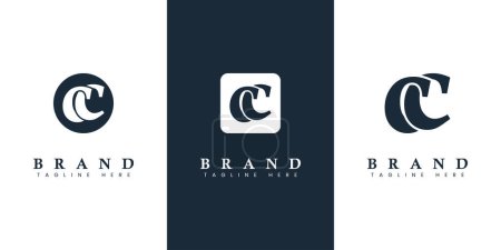 Logotipo de letra CC minúscula moderno y simple, adecuado para cualquier negocio con iniciales CC.