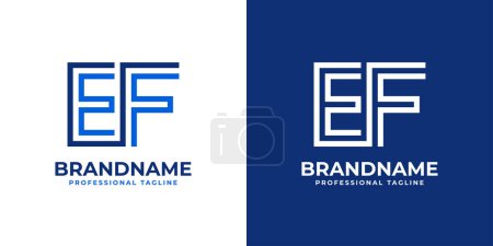 Letter EF Line Monogram Logo, suitable for any business with EF or FE initials.