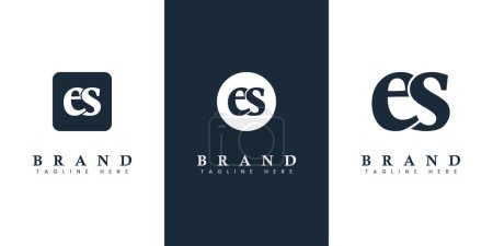 Téléchargez les illustrations : Logo lettre ES minuscule moderne et simple, adapté aux entreprises avec initiales ES ou SE. - en licence libre de droit