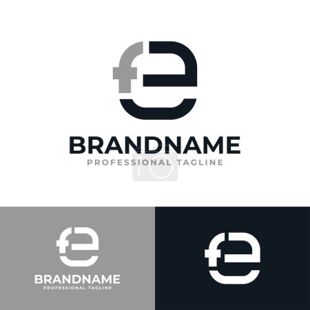 Buchstabe EF oder FE Monogramm Logo, geeignet für jedes Geschäft mit EF oder FE Initialen
