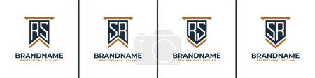 Ilustración de Letra RS y SR Pennant Flag Logo Set, Represent Victory. Adecuado para cualquier negocio con iniciales RS o SR. - Imagen libre de derechos