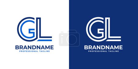 Logo de monograma de línea de letra GL, adecuado para negocios con iniciales GL o LG.