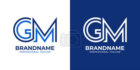 Letter GM Line Monogram Logo, suitable for business with GM or MG initials.