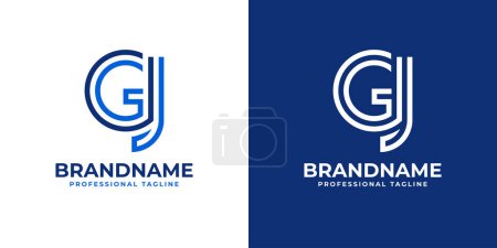 Illustration for Letter GJ Line Monogram Logo, suitable for business with GJ or JG initials. - Royalty Free Image